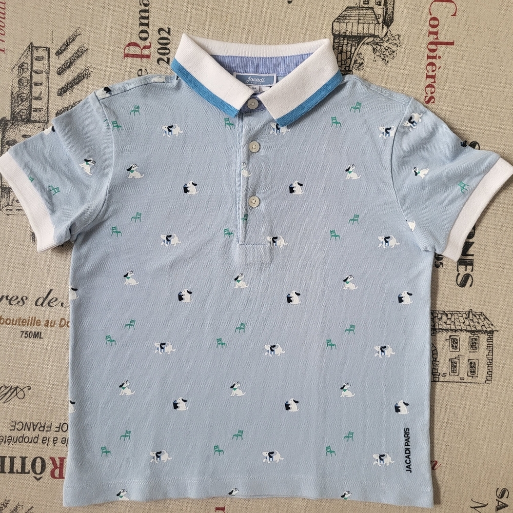 Jacadi Blue and White Nautical Polo Shirt